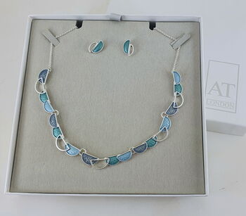 Crescent Shapes Necklace And Earrings Set, 2 of 3