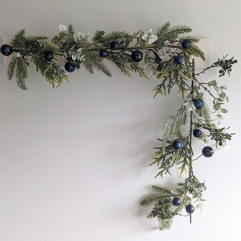 Navy Bauble Pine Garland, 4 of 4