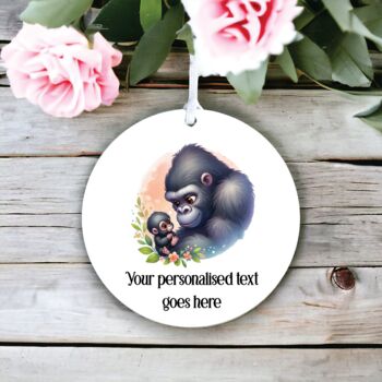 Personalised Gorilla Parent And Child Decoration Gift B, 2 of 2