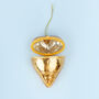 G Decor Gold Glass Heart Locket Christmas Ornament, thumbnail 4 of 6