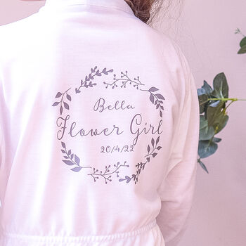 Personalised Botanical Flower Girl Dressing Gown, 3 of 11