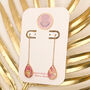 Pink And Gold Foil Speckled Threader Drop Earrings, thumbnail 3 of 8