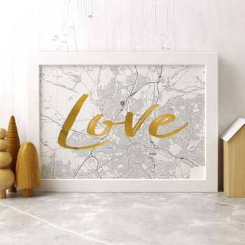 Personalised Home / Love / Family Map Print With Foil, 5 of 7