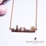 London Skyline Necklace Rose Or Gold Plated 925 Silver, thumbnail 5 of 9