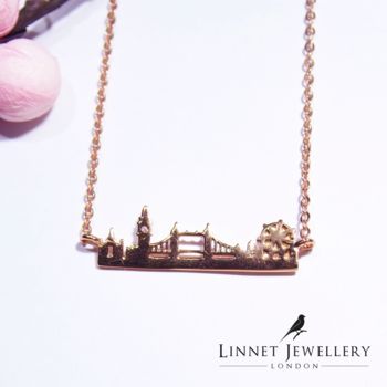 London Skyline Necklace Rose Or Gold Plated 925 Silver, 5 of 9