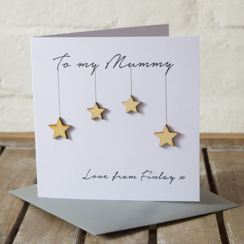 Personalised Wooden Stars Message Card, 2 of 3