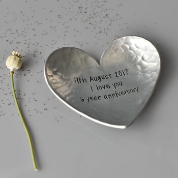 Personalised Aluminium Heart Dish 10th Anniversary, 9 of 12