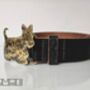 Leather Belt With Dog Silhouette Brass Buckle, thumbnail 8 of 11