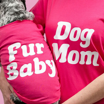 'Dog Mom' Matching Dog Owner T Shirt Set, 2 of 4
