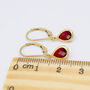 Garnet Red Teardrop Earrings, thumbnail 2 of 4