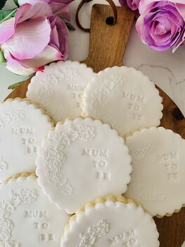 Personalised Baby Shower Mum To Be Party Biscuits, 4 of 9