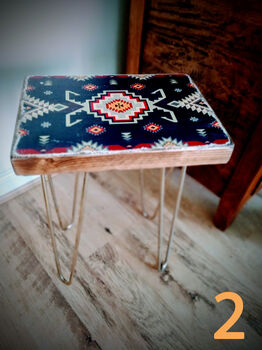 Kilim Pattern Ethnic Style Side Table, 5 of 6