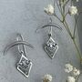 Sterling Silver Crescent Moon Luna Moth Earrings, thumbnail 5 of 9