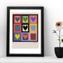 Valentines Bauhaus Style 'More Love' Print, thumbnail 1 of 3