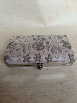 Light Pink Handcrafted Rectangular Clutch Bag, 4 of 11