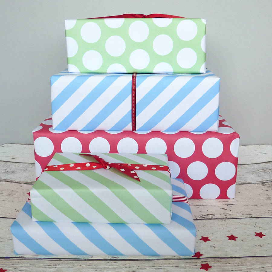 Christmas Wrapping Paper Set Of 12 Sheets By Little Cherub Design