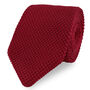 Burgundy Red Diamond End Knitted Neck Tie In 100% Soft Polyester, thumbnail 1 of 9