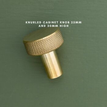 Solid Brass Knurled Kitchen Handles Knobs Brass Finish, 5 of 12