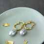 Large Aqua Baroque Pearl Hoop Earrings, thumbnail 4 of 9