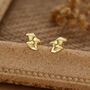 Sterling Silver Chanterelle Mushroom 16 G Flat Back Labret Earrings, thumbnail 3 of 12