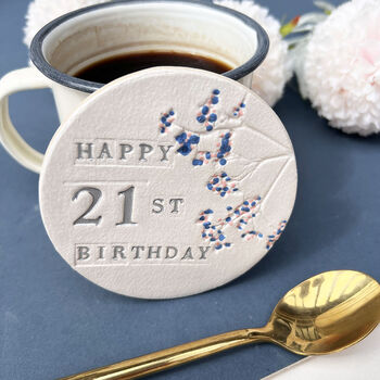 21st Birthday Floral Coaster, 3 of 7