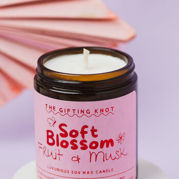 Soft Blossom, Fruit And Musk Soy Wax Candle, 3 of 8