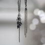 Long Diamond Mismatched Waterfall Earrings, thumbnail 1 of 11