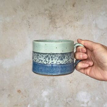 Handmade Short Mug In Ocean Spray, 2 of 7