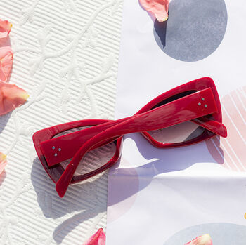 Red Chunky Triangle Cat Eye Sunglasses, 3 of 3