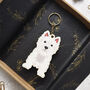West Highland Terrier Dog Wooden Keyring With Optional Christmas Card, thumbnail 11 of 11