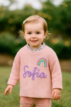 Personalised Name Knitted Cotton Jumper – Gift For Little Ones, 2 of 12