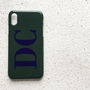 Khaki Green And Navy Blue Monogram Phone Case, thumbnail 4 of 5