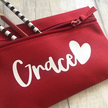 Personalised Child's Name Heart School Pencil Case, 2 of 3