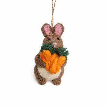 Handmade Felt Easter Beatrix Bunny Decoration, 2 of 5