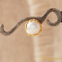 White Pearl Textured Gold And Silver Stud Earrings, thumbnail 5 of 11