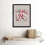 Floral Family Pink Flowers Typography Framed Art Print, thumbnail 2 of 3