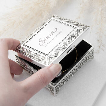 Personalised Graduation Silver Plated Trinket Box, 4 of 4