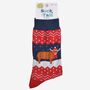 Men's Bamboo Socks Winter Christmas Highland Cow Red, thumbnail 5 of 5