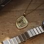 Spiral Swirl Maze Necklace 18 K Gold, thumbnail 7 of 8