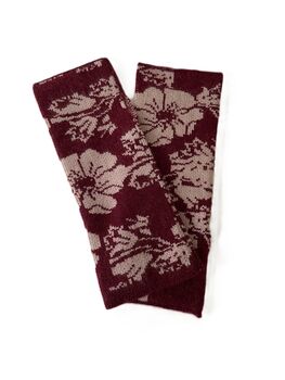 Cashmere Wrist Warmers Burgundy, 7 of 7