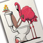 Flamingo Head In Toilet Seat, Funny Toilet Art, thumbnail 4 of 8