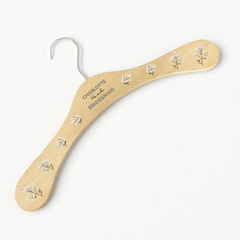 Personalised White Floral Wooden Hanger, 2 of 7