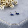 Sterling Silver Sapphire Blue Marquise Stud Earrings, thumbnail 4 of 12