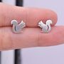 Sterling Silver Squirrel Stud Earrings, thumbnail 4 of 12