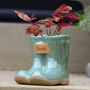 Personalised Green Welly Boots Planter, thumbnail 1 of 11