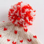 Heart Hat Easy Knitting Kit Valentines Cream, thumbnail 6 of 7