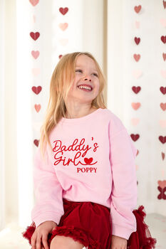 Valentines 'Daddy's Girl/Boy' Personalised Name Embroidered Sweatshirt Jumper, 5 of 6