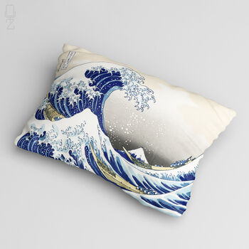 The Great Wave Hokusai Art Velvet Cushion, 4 of 7
