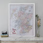 Personalised Scotland Fabric Map Notice Board, thumbnail 1 of 7