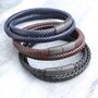 Men's Personalised Recycled Leather Double Wrap Bracelet, thumbnail 2 of 8